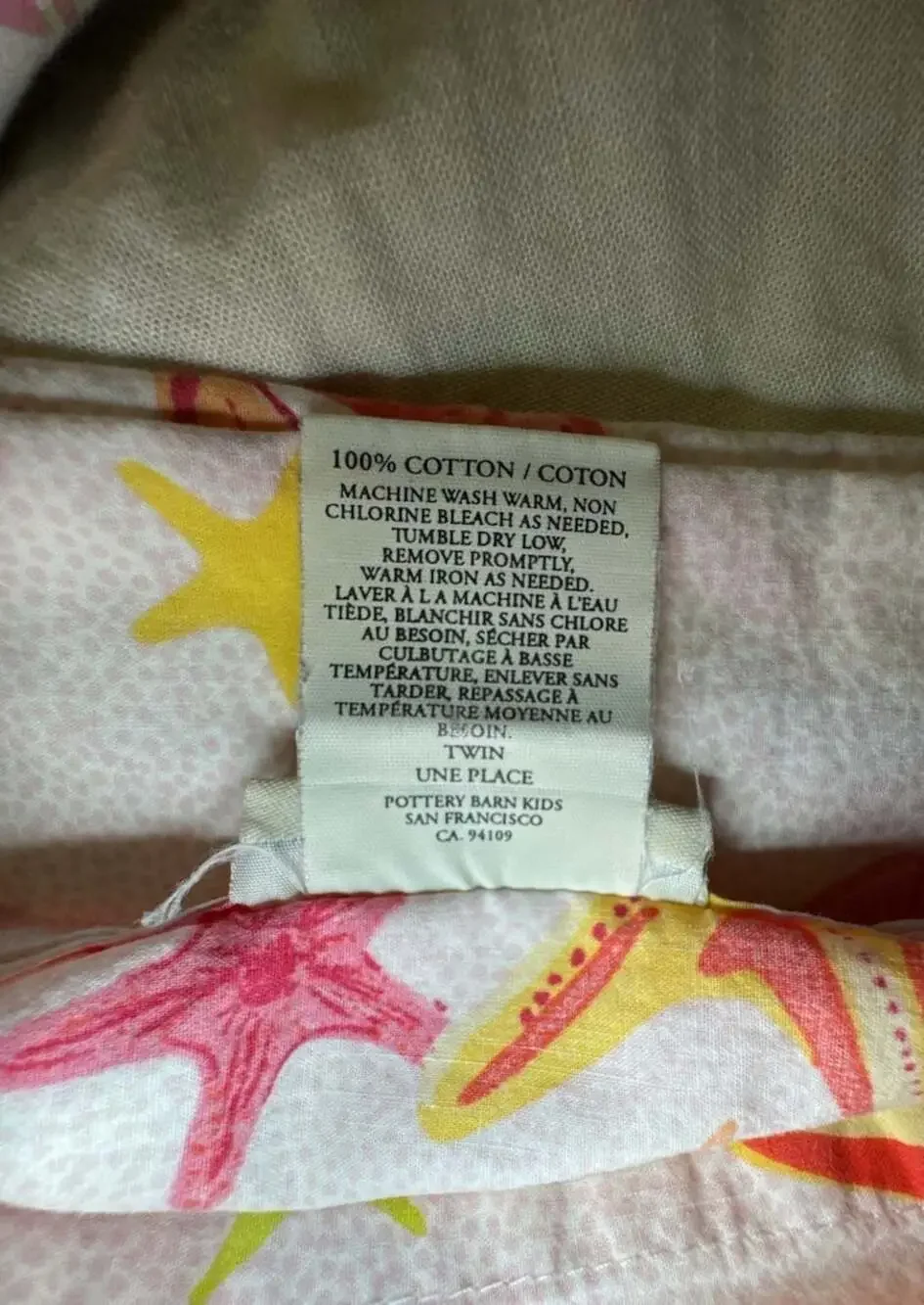 Pottery Barn Kids Bermuda Starfish Twin *Duvet Cover Like New